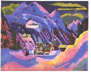 Ernst Ludwig Kirchner Davos in snow oil on canvas